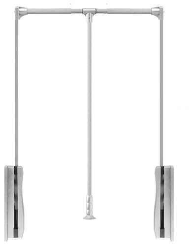 ZIUSFAC Garderoben-Lift Verstellbar Kleiderschrank Lift Für Schrank Teleskop Kleiderlift Starke Tragfähigkeit 15 Kg Schrankstange 550mm-700mm(Silver,700-930mm/27.6-36.6in)