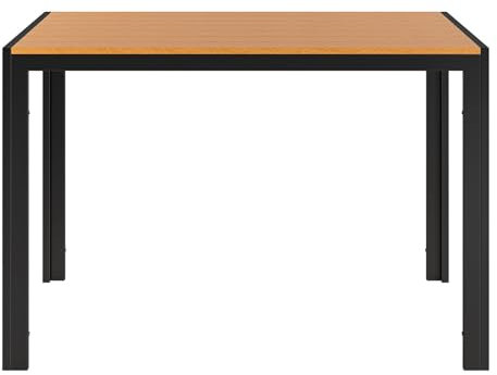 Clevich Gartentisch 110x70 cm aus Aluminium & WPC, Wetterfeste Balkontafel, Rectangular Patio Table, Outdoor Dining Table, Heat and Weather Resistant, Braun