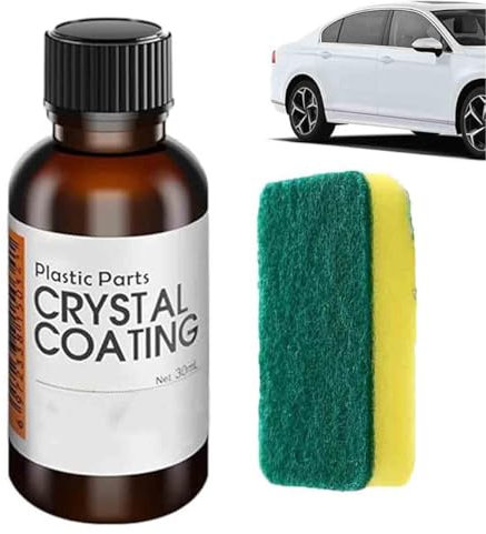 2025 New Back to Black Trim Restorer with Sponge, Car Trim Restorer, Car Black Trim Restorer, Car Plastic Restorer, Crystal Coating Restoration Care Agent for Car Automotive Plastic Parts, 30ml