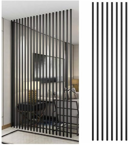 GUAWJRZDP Trennwand-Sule Fr Den Eingangsbereich, Metall-Wandtrennwandpfosten, Raumteilerpfosten, Raumteiler Vom Boden Bis Zur Decke, Sichtschutz-Raumtrennerpfosten mit Verstellbaren Füßen(Nero,190cm/7