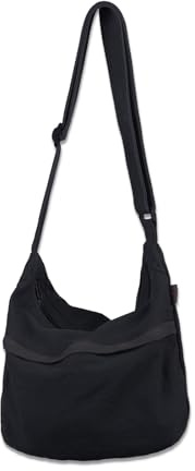 Auliuse Canvas Hobo Bag for Women Men, Crossbody Messenger Tote Bag Large Capacity Versatile Casual Shoulder Bag with Zipper and Adjustable Strap for Travel Outings Work Sports School