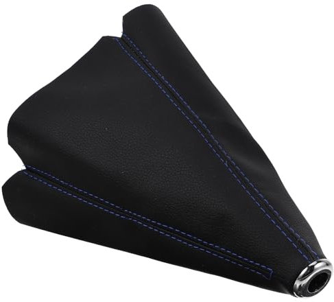 GALPADA PU Leder Schaltknauf Abdeckung mit Blauen Nähten Manuelle Schaltmanschette für Autos Schützt vor und Kratzern Einfache Installation Kompatibel mit Meisten Schaltknöpfen