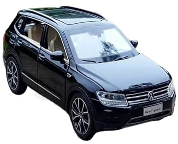 Miniatur Motorfahrzeug-Modelle 1:32 Für Volkswagen Tiguan L SUV Legierung Automodell Druckguss Metall Spielzeugfahrzeuge Mit Tonlicht Fertigmodell(Black)