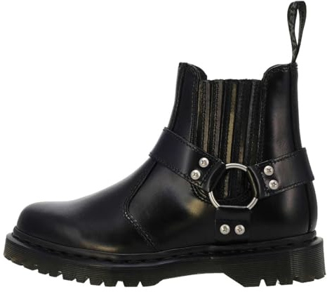 Dr. Martens Unisex-Adult 2976 Harness Chelsea Boot, Black, 7 Women/6 Men
