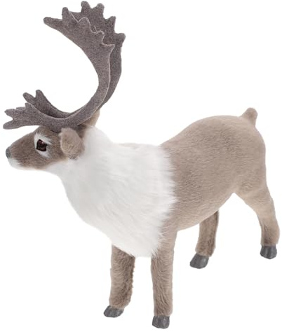 DEARMAMY Elch Dekoration Weihnachten Simulation Reh Ornament Party Home Deko Garten Schmuck Figur Modell (grau, Höhe 20cm)