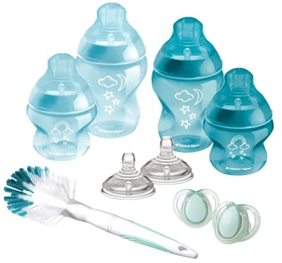 Mayborn Group CTN Advanced Newborn Baby Starter Set, Anti-Colic BPA-Free with Breast-Like Silicone Teat |2 x 150ml, 2 x 260ml Bottles 2 x Soother 2 x Medium Flow & Cleaning Brush | 0+ Months Blue