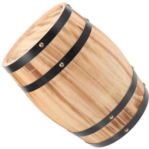 BESPORTBLE Holzfass Weinfass Deko aus Robustem Holz Rustikales Bierfass Ornament für Bar Wohnzimmer und Heimgebrauch Vielseitiges Zierfass als Tisch und Dekoration