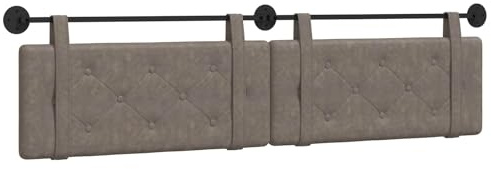 vidaXL Hängevorderseite Wandmontiert Grau 210 x 55 x 5 cm Antikes PU, Modernes Rechteckiges Wandkopfteil, Minimalistische Schaumstoff-Rückenlehne, Elegante Innendekoration für Schlafzimmer, Schicke M