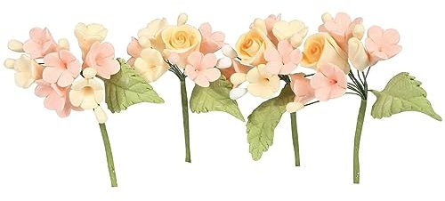 House of Cake Mini Rose Spray, Pastel Floral Cake Decoration With Flowers and Leaves, Single
