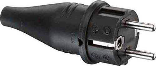 Gummi-SCHUKO-Stecker schwarz IP44