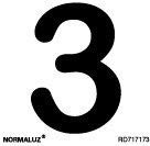 Normaluz RD717173 - Quadratisches Schild, selbstklebend, Nummer 3, Edelstahl, 0,8 mm, 5 x 5 cm