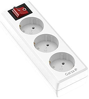 Garza - Reiher 420026 Power-Base lose, 6 Schuko-Steckdosen, Mit Schalter, Farbe, Weiß, Medium (Ohne Kabel)
