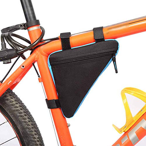 Fahrrad Satteltasche Oxford Outdoor Schnellspanner Sport Fahrrad Aufbewahrungstasche Oberrohr Dreieck Werkzeugtasche Für Mountainbike(Schwatz+Blau)