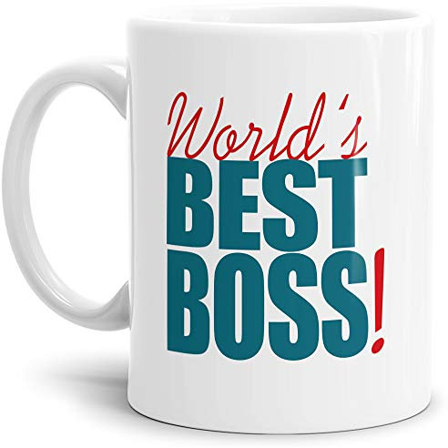 Chef-Tasse World´s best Boss Beruf/Boss/Lustig/Spruch/Geschenk-Idee/Arbeit/Büro/Weiss