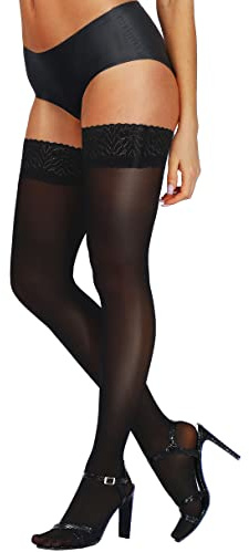Semi Sheer Stay Up Lingerie Thigh High Stockings Lace Top Size A-D of HONENNA