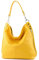 modamoda de - T177 - ital. Damen Schultertasche aus Leder, Farbe:Rapsgelb