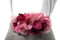 BRANDELIA Cinturones de Flores para Vestidos de Fiesta Mujer Cinturones Elásticos Mujer con Flores Artificiales, Cinta Rafia Fucsia