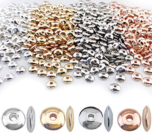 COIRIS Lot de 800 perles d'espacement rondes de 6 mm en métal plaqué or rose pour bracelet, collier, boucles d'oreilles, bijoux (RT-CCB1)