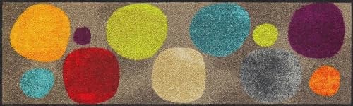 Salonloewe Broken Dots 030x100 cm bunt Läufer schmal Kreise Sauberlaufmatte
