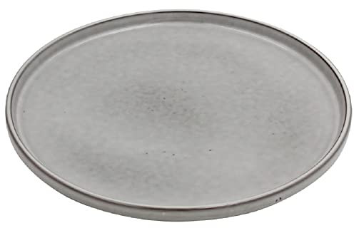 Flacher Teller Pearl Keramik Grau 27cm Country Home Landhaus Natural Living Essteller