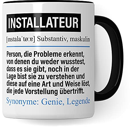Installateur Tasse lustig, Heizungsbauer Geschenk, Spruch Heizungsbau Installateur Geschenkidee, Kaffeetasse Klempner Kaffeebecher Teetasse Heizungsinstallateur Becher