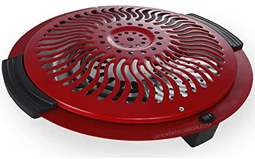 Brasero électrique 900 W. Deux résistances blindées. Grille de sécurité. Réflecteur de Chaleur. Poignées à Toucher Froid. Deux Niveaux de Puissance.