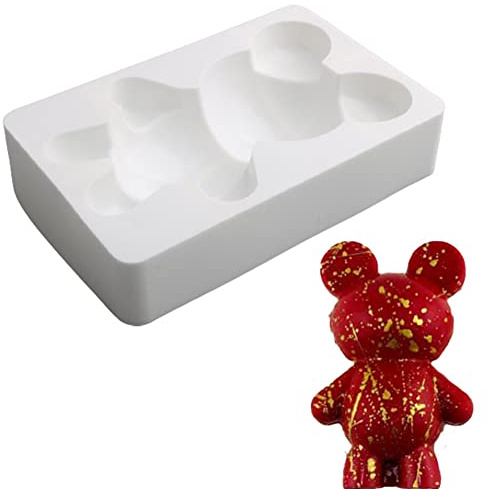 DUBENS Bear Silicone Chocolate Mold Bear Cake Mold Chocolate Ruby Mold DIY Mousse Tortiera Tortiera Dessert, Halloween e Torte Natale