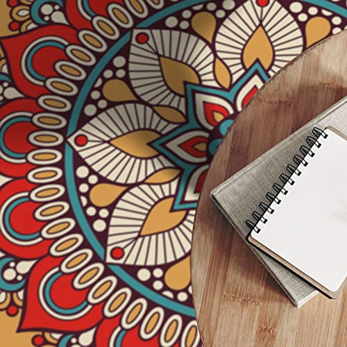 Megadecor Teppich für Schlafzimmer, Mandala-Teppich, rutschfest, pilzhemmend und schwer entflammbar, XXL, Durchmesser 195 cm, Modell 35