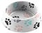 Retro Paw Print Melamine/Plastic Pet Food Bowl - Medium