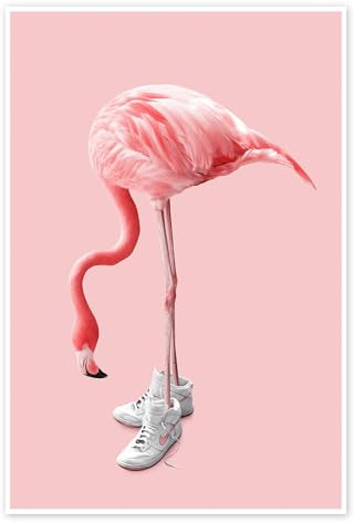 Posterlounge Sneaker-Flamingo Poster | 100 x 150 cm von Jonas Loose Pastell Wandbilder Wanddeko
