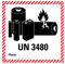 Aufkleber Hinweis Kennzeichnung für Lithium Batterien UN3480 Sicherheit Schild Folie selbstklebend, rot | 5-40cm Made in Germany, Größe: 20x20 cm