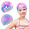 2 Pezzi Impermeabile Bambini Cuffia da Nuoto Elastico Cuffia Piscina per Ragazzi (Sirena+Unicorno)
