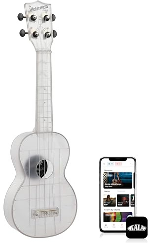 Kala Ukulele Frosted Glass 4 String Soprano Ukulele from the Waterman Sea Glass Collection, Classroom Instruments