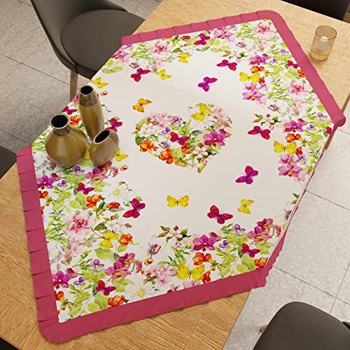 PETTI Artigiani Italiani - Accessori Tessili da Cucina, Centrotavola Moderno 90x90 cm in Microfibra, Tovaglia Centro Tavola Elegante in Stampa Digitale Farfalle, 100% Made in Italy