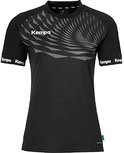 Kempa Herren Wave 26 Shirt Women Damen Mädchen Sportshirt Kurzarm Funktionsshirt Handball Gym Fitness Trikot, Schwarz/Anthra, M EU