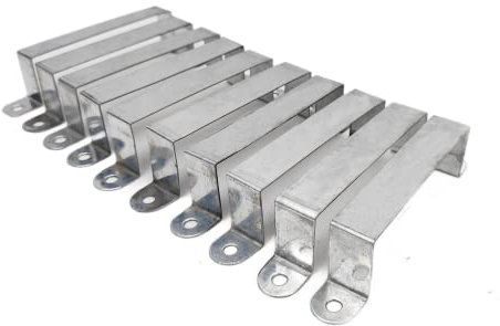 10 staffe di sicurezza per pali di recinzione, staffe per pannelli in acciaio zincato, adatte per pali in cemento o legno, per pali da 10,2 x 10,2 cm, con viti di fissaggio, anti sonaglio/sbattere
