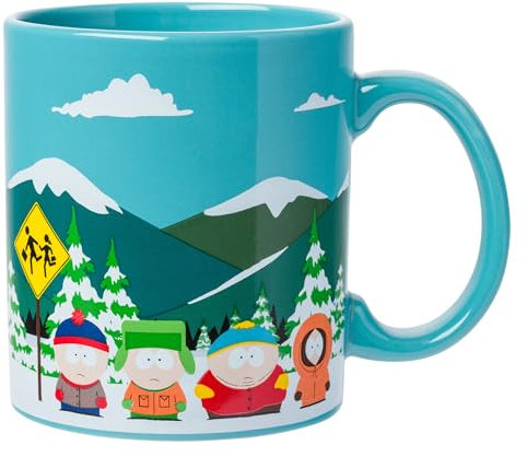 Silver Buffalo South Park Bus Stop - Taza de cerámica, 20 onzas