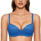 DOBREVA Women's Push Up Bra Plunge Wireless Comfortable T Shirt Padded Bras Island Blue 36B