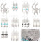 SUNNYCLUE 1 Box DIY 10 Paar Traumfänger Charms Im Boho Stil Ohrringe Bausatz Bohemian Kronleuchter Charms Halbmondblatt Charm Feder Charms Synthetische Türkis Perlen Für Schmuckherstellungs Kits