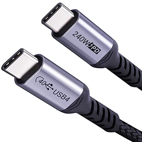 SUMPK Câble USB 4 de 1m 240w, câble USB c, transfert de données de 40 Gbit/s, moniteur vidéo 8K pour prise Thunderbolt 4, ordinateur portable de type C, concentrateur, Dock