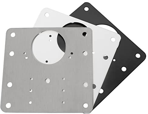 Scharnier Reparaturplatte Topfband Reparatur Platte Schranktürscharnier in 3 Farben zum auswählen Weiss, Schwarz, Edelstahl (Schwarz)