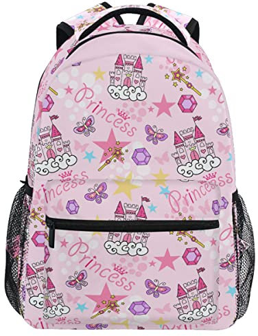 Wamika Schwarzer Leoparden-Rucksack für Jungen Mädchen Kinder Schulrucksäcke Büchertasche Tagesrucksack, Pink, 11.5 x 8 x 16 IN, Daypack Rucksäcke