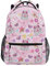 Wamika Schwarzer Leoparden-Rucksack für Jungen Mädchen Kinder Schulrucksäcke Büchertasche Tagesrucksack, Pink, 11.5 x 8 x 16 IN, Daypack Rucksäcke