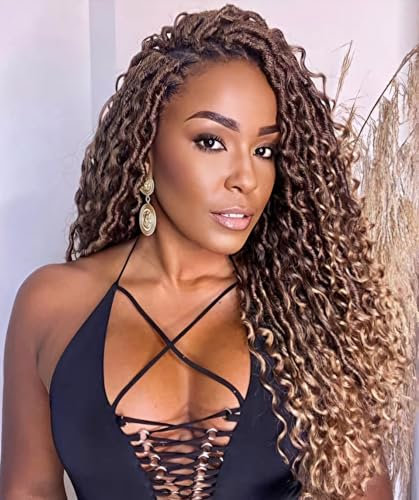 Hair Beauty 1B/27, 55cm 22 RIVER LOCS 600G 5 pièces d'extensions de cheveux pour tresses au crochet/par pièce 120G aspect naturel PREMIUM + crochet et bijoux offert