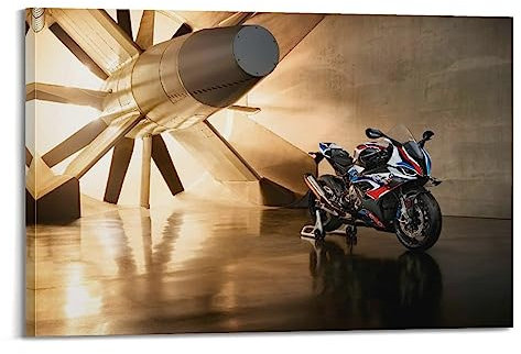 BITTU Motorrad-Poster für BMW S1000RR Sportbike, dekoratives Gemälde, Leinwand, Wandbild, Kunstbild, 30 x 45 cm