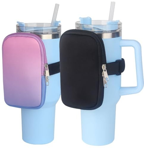 Moollyfox 2er-Pack Wasserflaschenhüllen-Geldbörse Für Den Stanley Cup, Zubehörtasche, Fitnessstudio-Geldbörse, Laufarmband