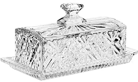 Beurrier Boîte en verre de boîte de beurre avec couvercle récipient de beurre de beurre délicat Récipient à beurre