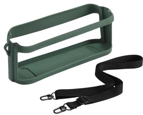 LYEAA Silicone Speaker Protector Cover Shockproof Bluetooth-Compatible Speaker Cover Anti-drop Anti Scratch with Shoulder Strap Compatible with Anker Soundcore Motion X600 (Green)