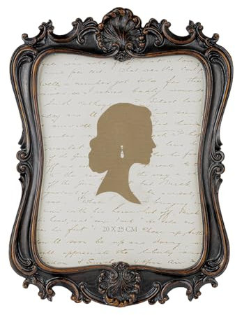 Zingtto Vintage-Bilderrahmen, 20,3 x 25,4 cm, antiker Bilderrahmen mit Glasfront, Foto-Display, Tisch-Wandbehang, Walnussholz