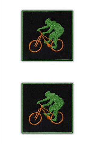 BMX Freestyler Aufnäher / Emblem, Klettverschluss, Schwarz, 2 Stück